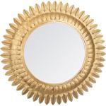 Miroir Feuilles d'or , métal D70 cm