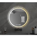 Miroirs muraux noirs en aluminium lumineux diamètre 70 cm 