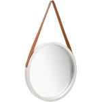 Miroirs muraux marron en bois de Paulownia diamètre 50 cm modernes 