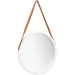 Miroirs muraux blancs en bois de Paulownia diamètre 50 cm modernes 
