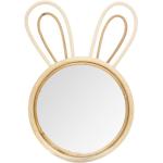Miroirs muraux Paris Prix beiges en bois à motif lapins en promo 
