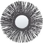 Miroirs muraux Beliani noirs tressés en rotin modernes 
