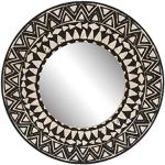 Miroir Mural Rond Noir et Blanc 40 cm – Miroir Ron
