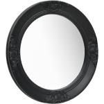Miroirs muraux noirs en bois diamètre 50 cm baroques & rococo 