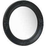 Miroirs muraux Decoshop26 noirs en bois diamètre 50 cm baroques & rococo 