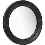 Miroirs muraux VidaXL noirs en bois baroques & rococo 