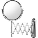 Miroirs muraux gris acier en acier avec bras extensible diamètre 60 cm 