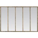 Miroir rectangle 5 bandes industriel en métal doré 137x90cm