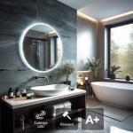 Miroir salle de bain rond avec eclairage LED - Diamètre 50cm - GO LED -  Aurlane