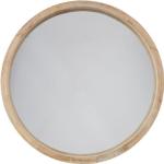 Miroirs ronds marron en bois de Paulownia diamètre 52 cm scandinaves 