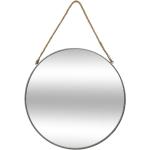 Miroirs ronds Atmosphera gris en métal diamètre 55 cm 