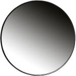 Miroirs muraux Woood noirs en métal diamètre 80 cm industriels en promo 