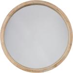 Miroirs ronds beiges en bois de Paulownia diamètre 50 cm scandinaves 