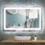 kleankin Miroir ovale mural lumineux LED salle de bain 81 x 51 cm 3  couleurs luminosité réglable interrupteur tactile transparent