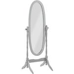 PEGANE Miroir sur Pied, Psyché, Miroir Oval en Bois Gris et inclinable - Dim : L 59 x P 49.5 x H 150 cm