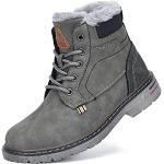 Chaussures de randonnée grises en cuir synthétique résistantes à l'eau à lacets Pointure 33 look fashion pour garçon en promo 