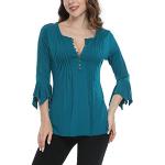 T-shirts tunique vert d'eau en dentelle Taille XL look fashion pour femme 