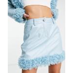 Minijupes Miss Selfridge bleues en cuir à motif moutons minis Taille M pour femme en promo 