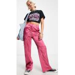 Pantalons taille haute Miss Selfridge rose foncé en satin Taille XXS pour femme en promo 