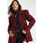 Manteaux en laine Miss Selfridge Petite rouges à carreaux en viscose à épaulettes Taille XS pour femme en promo 