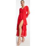 Robes longues mousseline Miss Selfridge rouges en mousseline à volants longues Taille M classiques pour femme en promo 