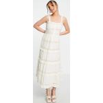 Robes crochet Miss Selfridge blanches à pois à volants mi-longues Taille XXS classiques pour femme en promo 
