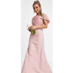 Robes rose pastel en organza de demoiselle d'honneur Taille XL pour femme en promo 