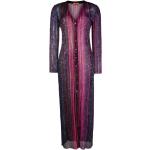 Robes longues de créateur Missoni violettes à rayures en viscose à sequins à manches longues longues à manches longues à col en V Taille XS pour femme 