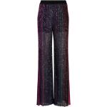 Pantalons droits de créateur Missoni noirs à rayures en viscose à sequins Taille XS W44 pour femme 