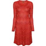 Robes en maille de créateur Missoni rouges en viscose métalliques à manches longues à col rond Taille XL pour femme 