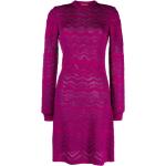 Robes en laine de créateur Missoni violettes en viscose à sequins à manches longues Taille XL pour femme en promo 