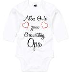 Mister Merchandise Body pour bébé avec inscription en allemand « Alles Gute zum Geburtstag » - Blanc - Manches longues - Taille 6-12