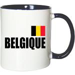 Mister Merchandise Mug Tasse à café Belgique Fahne Flag thé Pot Grande, Couleur: Blanc-Bleu