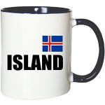 Mister Merchandise Mug Tasse à café Island Fahne Flag thé Pot Grande, Couleur: Blanc-Bleu