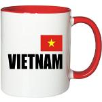 Mister Merchandise Mug Tasse à café Vietnam Fahne Flag thé Pot Grande, Couleur: Blanc-Rouge