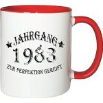 Mister Merchandise Tasse avec inscription en allemand "Jahrgang 1983" (année de naissance) Blanc/rouge