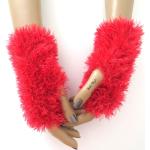 Gants rouges en polyester en laine pour femme 