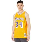 Maillots de basketball Mitchell and Ness jaunes Lakers lavable en machine Taille M look fashion 