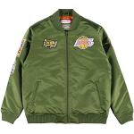 Blousons bombers Mitchell and Ness vert olive en satin NBA lavable à la main Taille M look fashion 