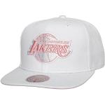 Snapbacks Mitchell and Ness blanches en daim Lakers Tailles uniques pour homme 