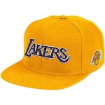 Snapbacks Mitchell and Ness jaunes à logo Lakers Tailles uniques pour homme 