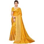 Saris indiens pour la fête des mères jaune moutarde imprimé Indien Tailles uniques look fashion pour femme 