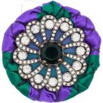 Broches de créateur Miu Miu violettes en cristal en tissu seconde main pour femme 