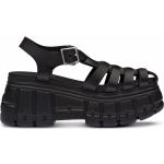 Sandales de créateur Miu Miu noires en caoutchouc à bouts ronds Pointure 41 pour femme 