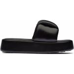Sandales plates de créateur Miu Miu noires en cuir Nappa à bouts ouverts Pointure 40 pour femme 