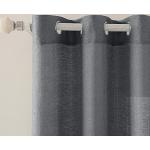 Voilages gris foncé en polyester Semi-transparents 140x260 