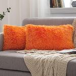 Housses de coussin orange en lot de 2 40x60 cm 