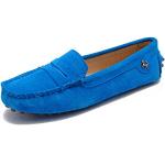 Mocassins bleu ciel à logo en daim en cuir respirants pour pieds larges Pointure 39,5 look casual pour femme 