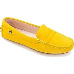Mocassins jaunes à logo en daim en cuir respirants pour pieds larges Pointure 37 look casual pour femme 
