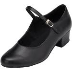Chaussures de danse de mariage noires en cuir synthétique légères Pointure 34,5 look fashion pour femme 